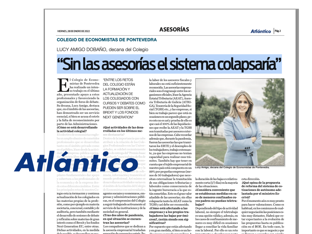 Entrevista Asesorias Atlantico Diario de Lucy Amigo Dobaño